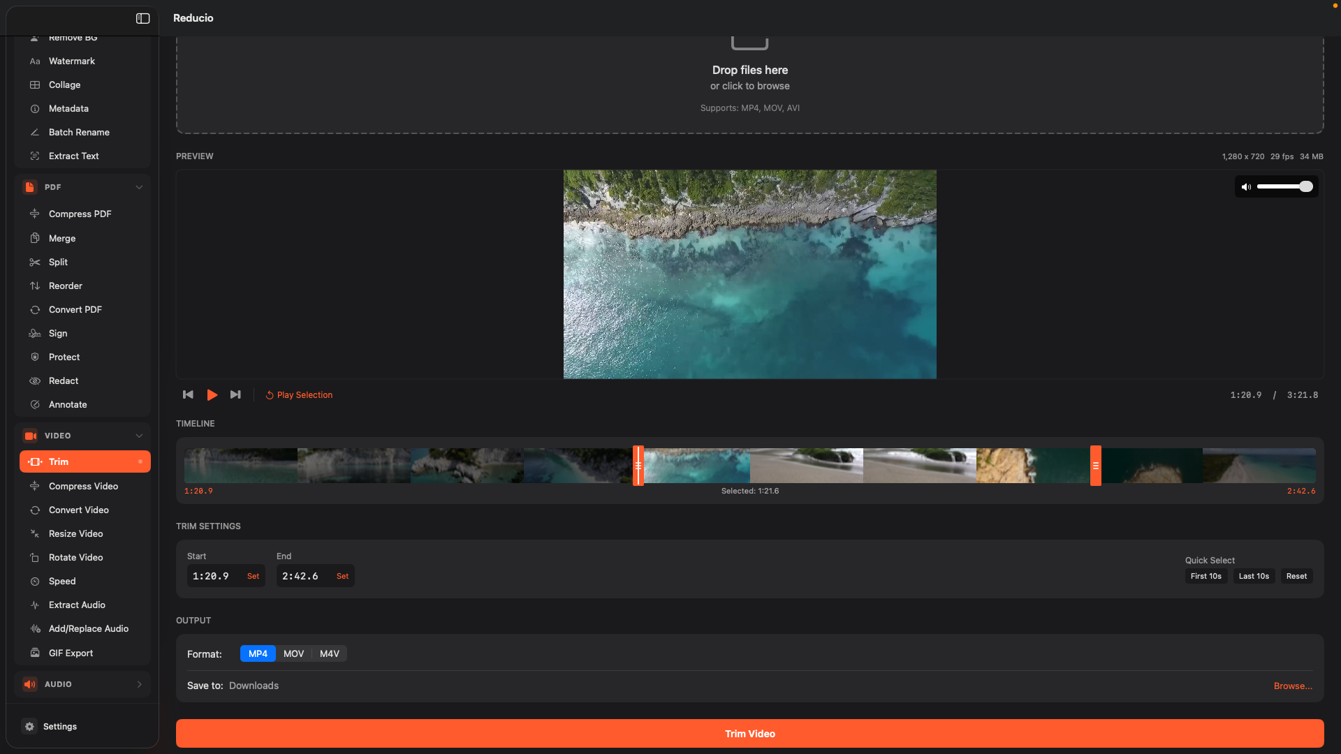 Reducio App - Settings